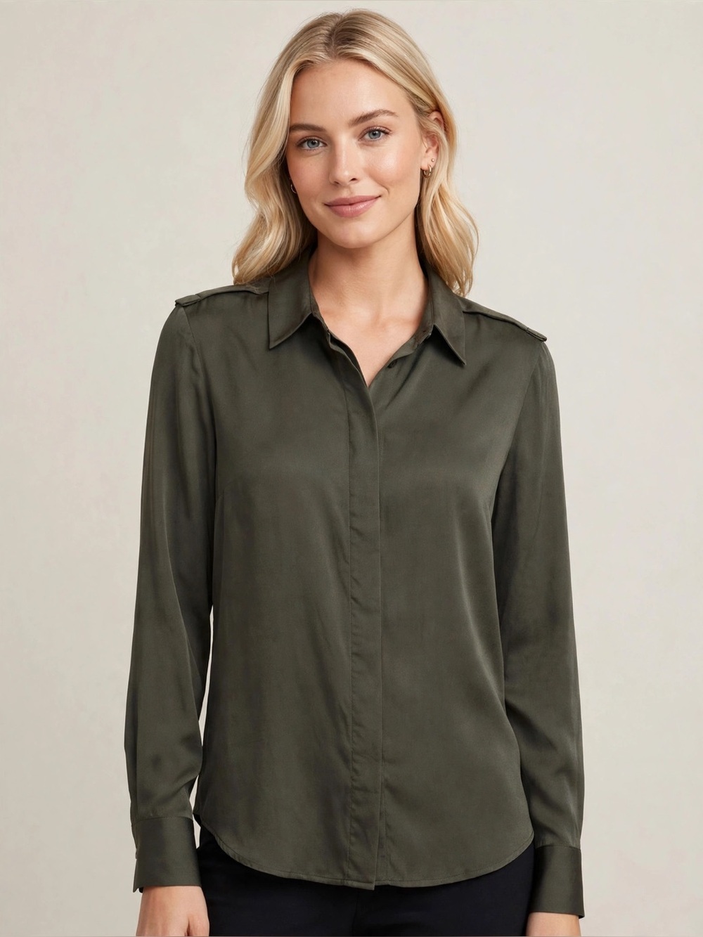 Ann Taylor Button Down Shirt Gray Size 16